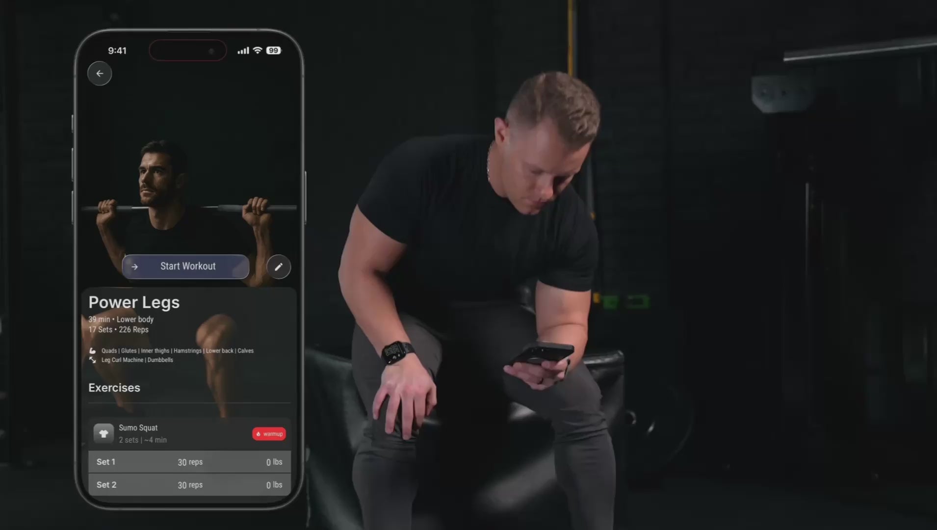 Load video: Blake Hitting Squats With Calibrex Velocity Based Training On Autopilot